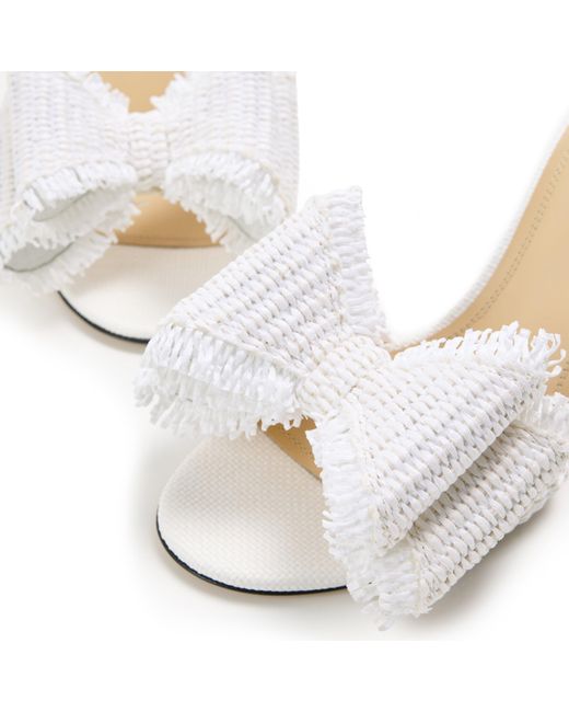 Mach & Mach White Solid Heeled Mules