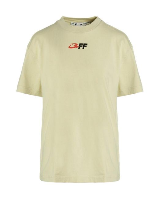 Off-White c/o Virgil Abloh Yellow Graphic-Print Cotton T-Shirt
