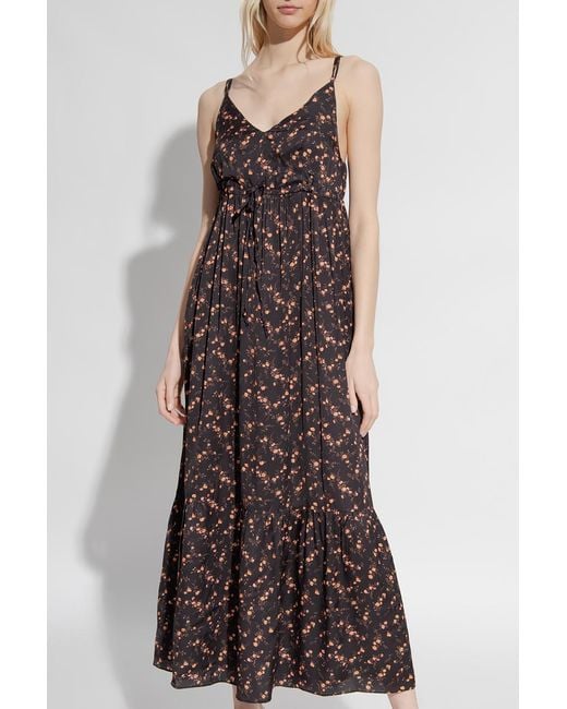 A.P.C. Purple Floral-Print Midi Dress