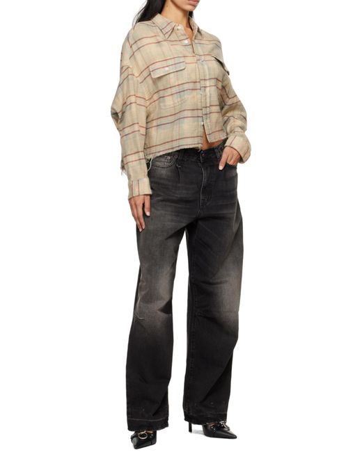R13 Gray Belt-Loop Jeans