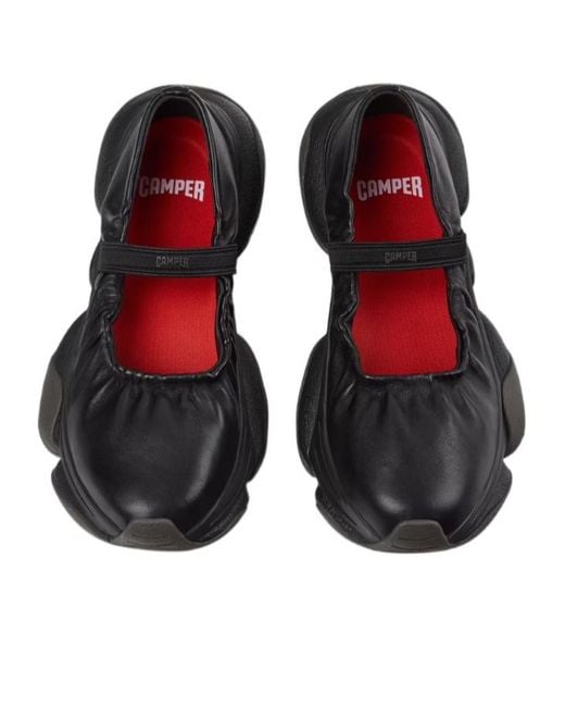 Camper Black Karst 2 Strap Ballet Flats