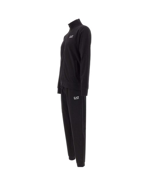 EA7 Blue Logo Printed Zipped Track Suit for men