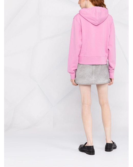 MSGM Pink Logo-Print Hoodie