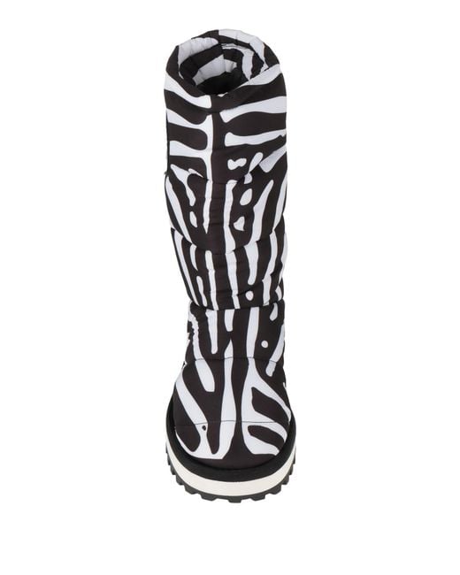 Dolce & Gabbana Black Striped Short Boots