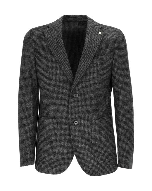 Lubiam Black Single-Breasted Suit Jacket for men