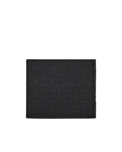 Ferragamo Black Letter Logo Card Holder for men