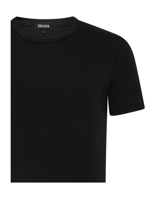 Zegna Black Short Sleeve Crewneck T-Shirt for men