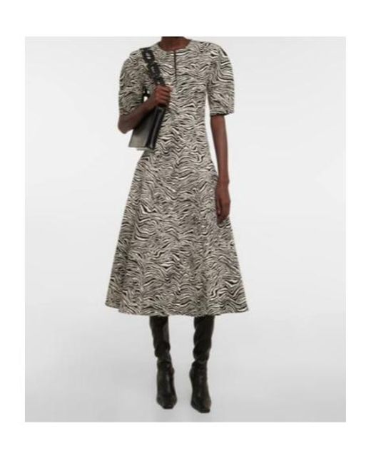 Proenza Schouler Gray Zebra Jacquard Midi Dress