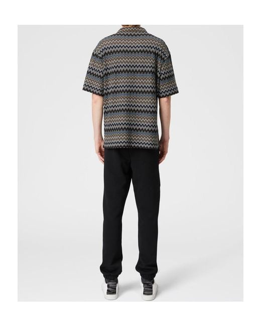 Missoni Black Zigzag Bowling Shirt for men