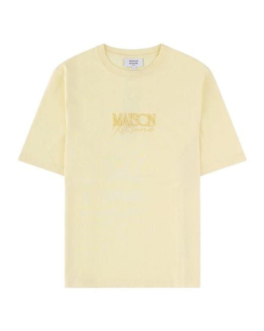 Maison Kitsuné White Maison Kitsuné Embroidered Logo T-Shirt