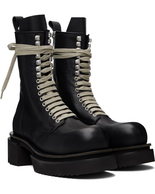 Rick Owens Black Round-Toe Ankle Boots for men