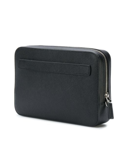 Prada Black Leather Clutch Bag for men