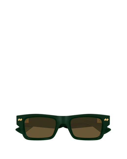 Bottega Veneta Green Eyewear Rectangular Frame Sunglasses for men