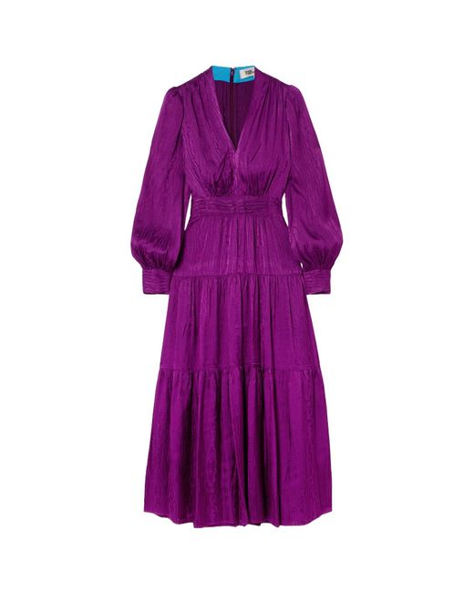 Diane von Furstenberg Purple Long-Sleeved Dress