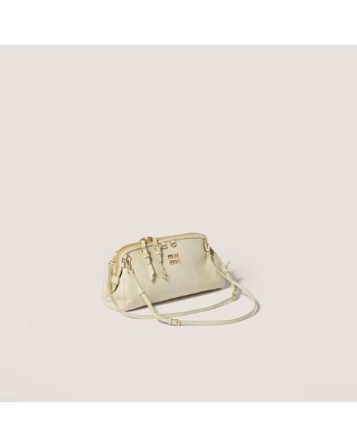 Miu Miu Natural Caprice Ayers Leather Clutch