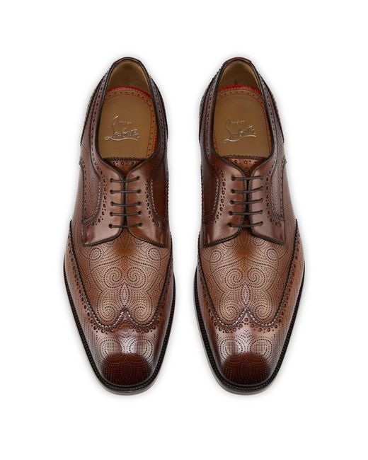 Christian Louboutin Brown Grave Calf Leather Derby Shoes