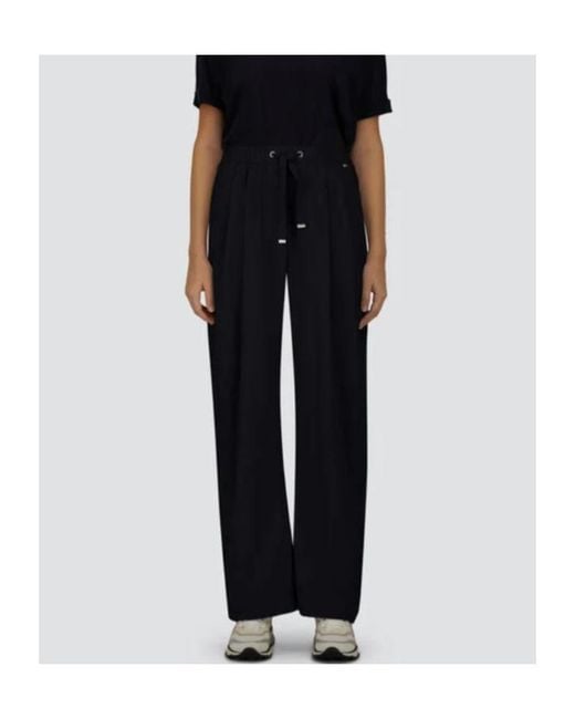 Herno Black Drawstring Pleated Palazzo Pants