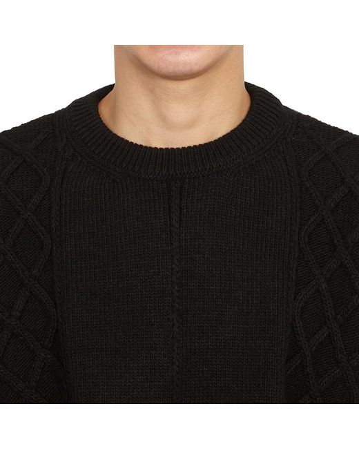 FAMILY FIRST Black Round-Neck And Long-Sleeved Sweater for men
