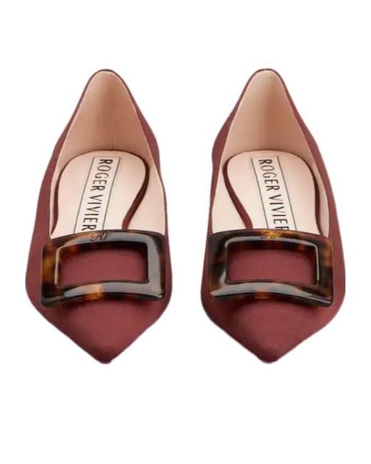 Roger Vivier Red Pointed Toe Flat Shoes