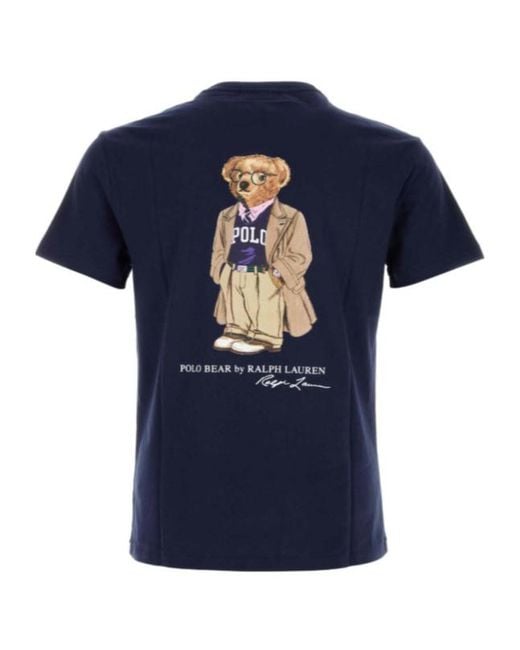 Polo Ralph Lauren Blue Polo Bear Printed Crewneck T-Shirt for men