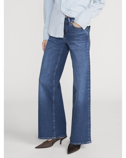 FRAME Blue Low Rise Le Slim Palazzo Jeans