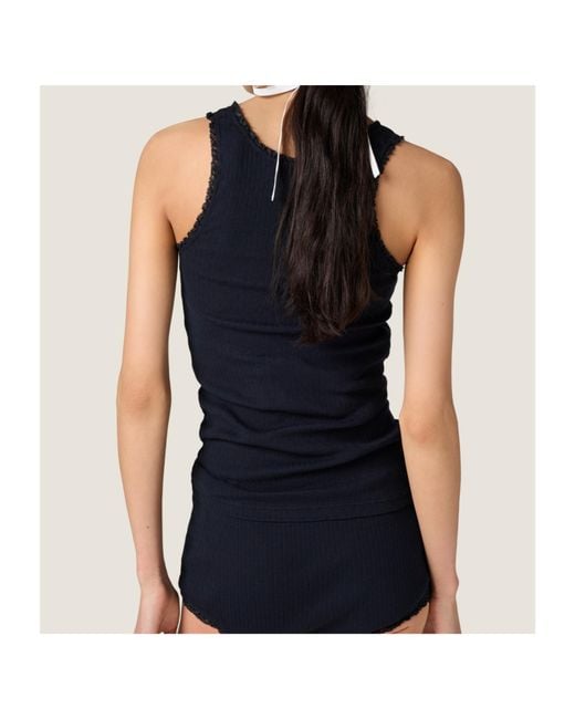 Miu Miu Blue Garment-Dyed Cotton Tank Top