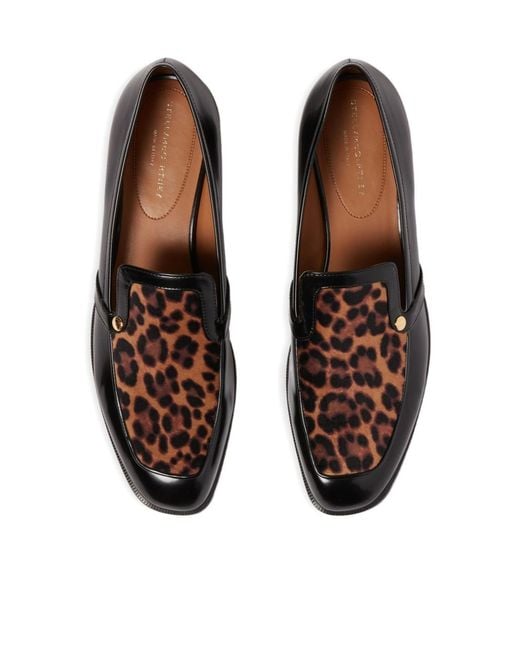 Stella McCartney Black Leopard-Print Loafers