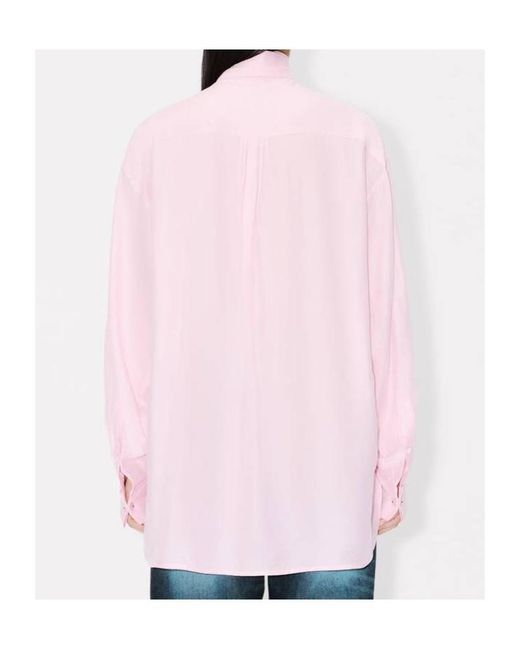 KENZO Pink Long Sleeved Tied-Neck Shirt