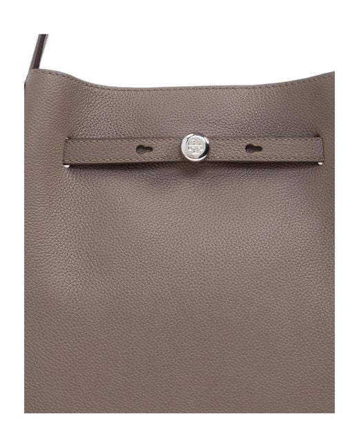 Tory Burch Gray Romy Drawstring Shoulder Bag