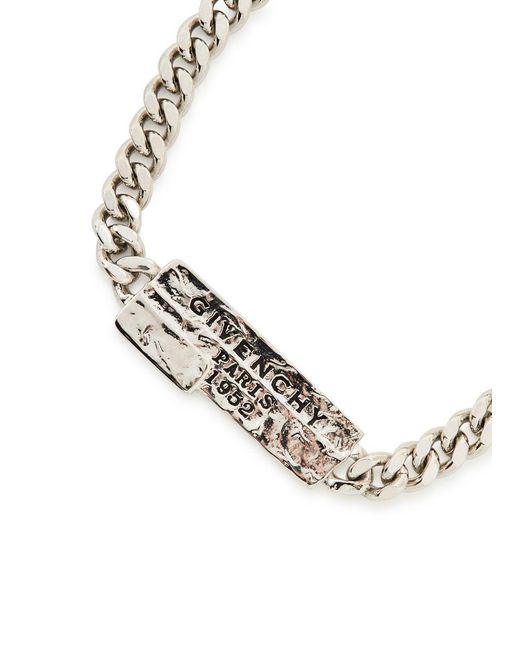 Givenchy Metallic Tape Designer-Engraved Chain Bracelet for men