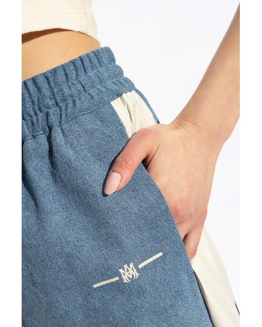 Amiri Blue Drawstring Chambray Track Pants