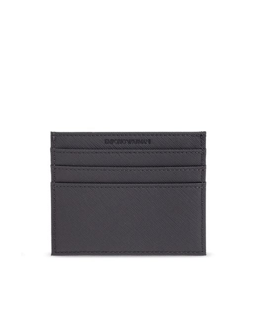 Emporio Armani White Slim Card Holder And Keychain Set for men