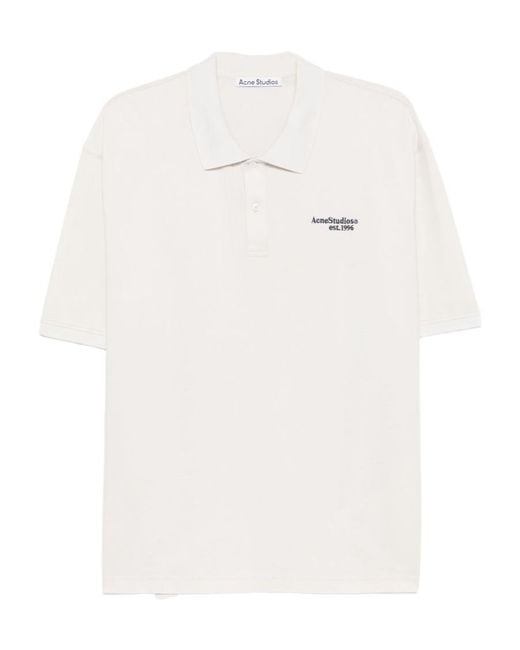 Acne White Short-Sleeved Polo Shirt for men