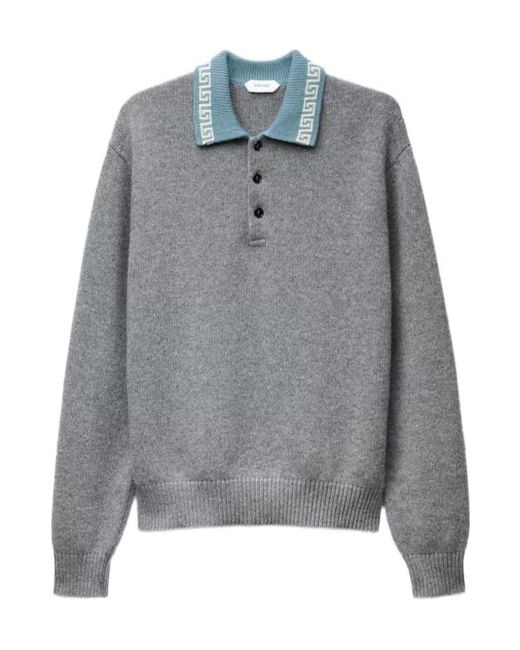 Versace Gray Wool Cashmere Knit Sweater for men