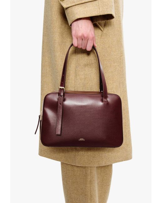 A.P.C. Purple Logo Printed Shoulder Bag