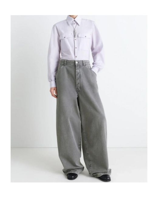 Lemaire Gray Snow-Wash Tapered Trousers