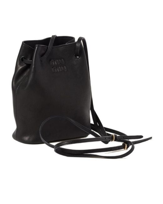 Miu Miu Black Mini Logo Shoulder Bag