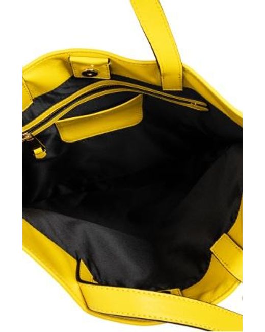 Moschino Yellow Double Handle Tote Bag