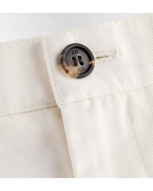 Dior White Logo Patch Chino Shorts for men
