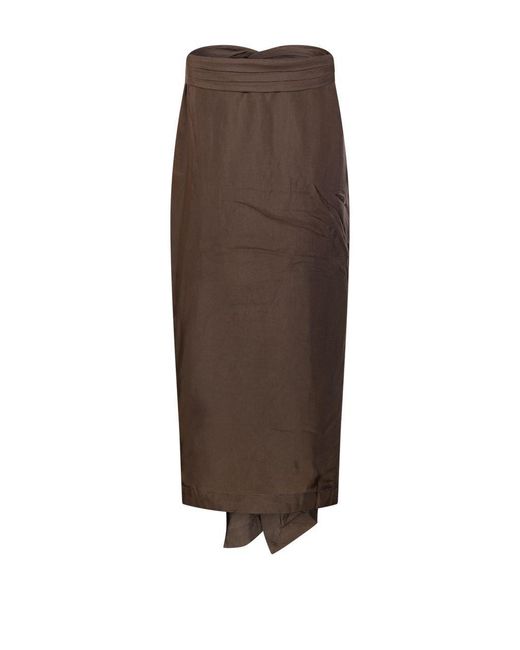 Rohe Brown Draped Sarong Skirt