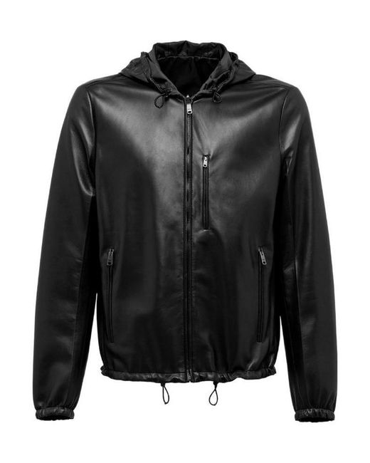 Prada Black Reversible Nappa Leather Jacket for men