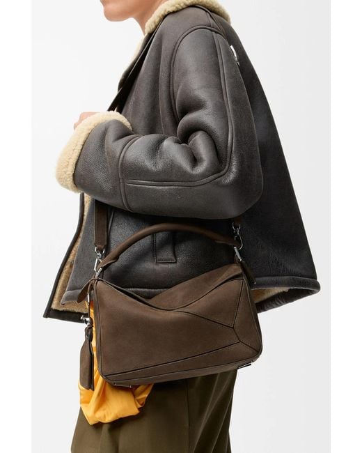 Loewe Brown Anagram Debossed Puzzle Small Bag