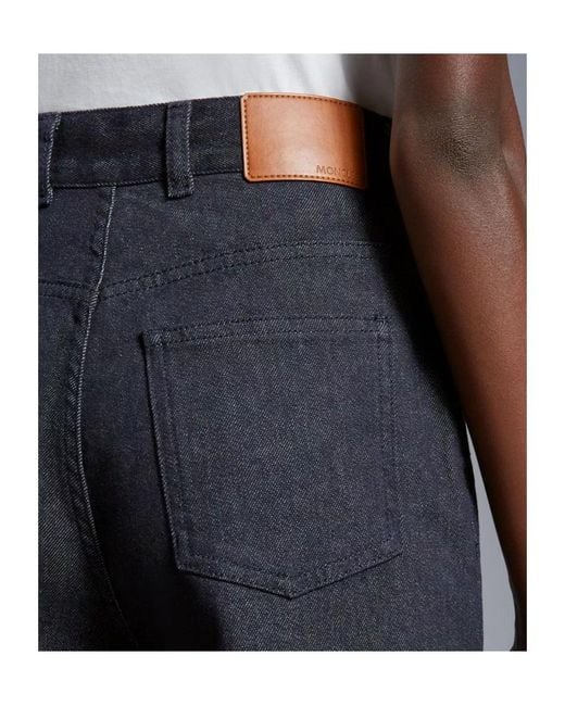 Moncler Blue High Waist Straight Cut Trousers