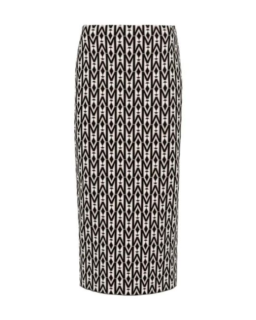 Mackage Black Geometric-Pattern Knitted Skirt