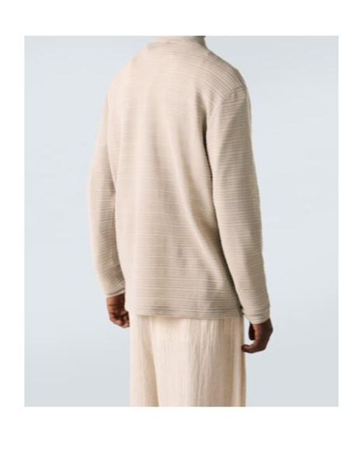 Giorgio Armani Pink Striped Polo Sweater for men