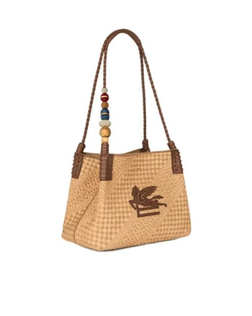Etro White Woven Shoulder Bag
