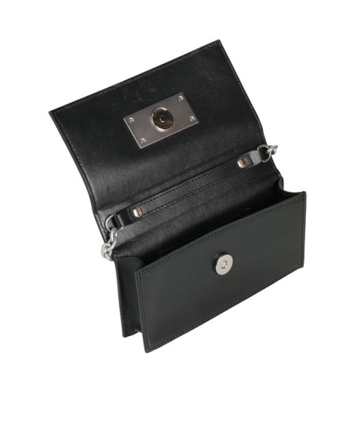MM6 by Maison Margiela Black Solid-Color Leather Mini Bag