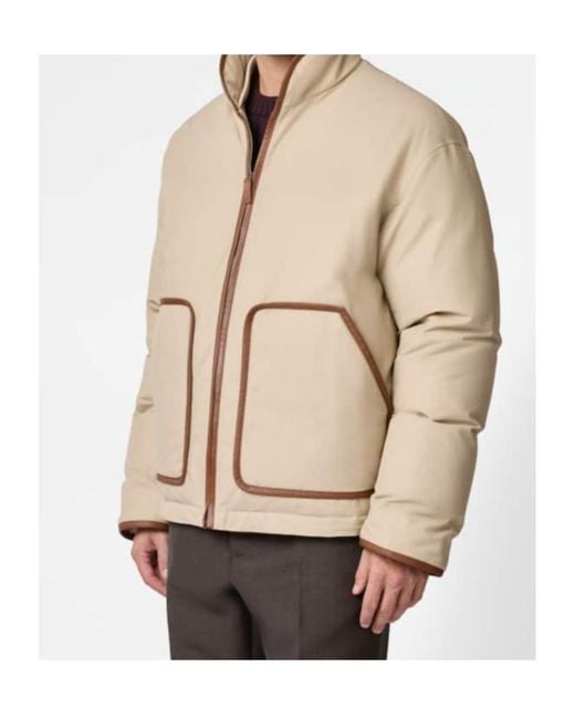 Tod's Natural Leather-Trim Down Jacket for men