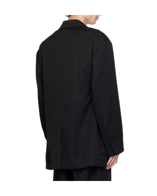 Ssstein Black Oversized Single-Breasted Suit Jacket for men