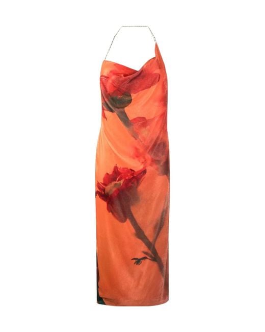 Stine Goya Orange Abstract-Pattern Print Sleeveless Dress